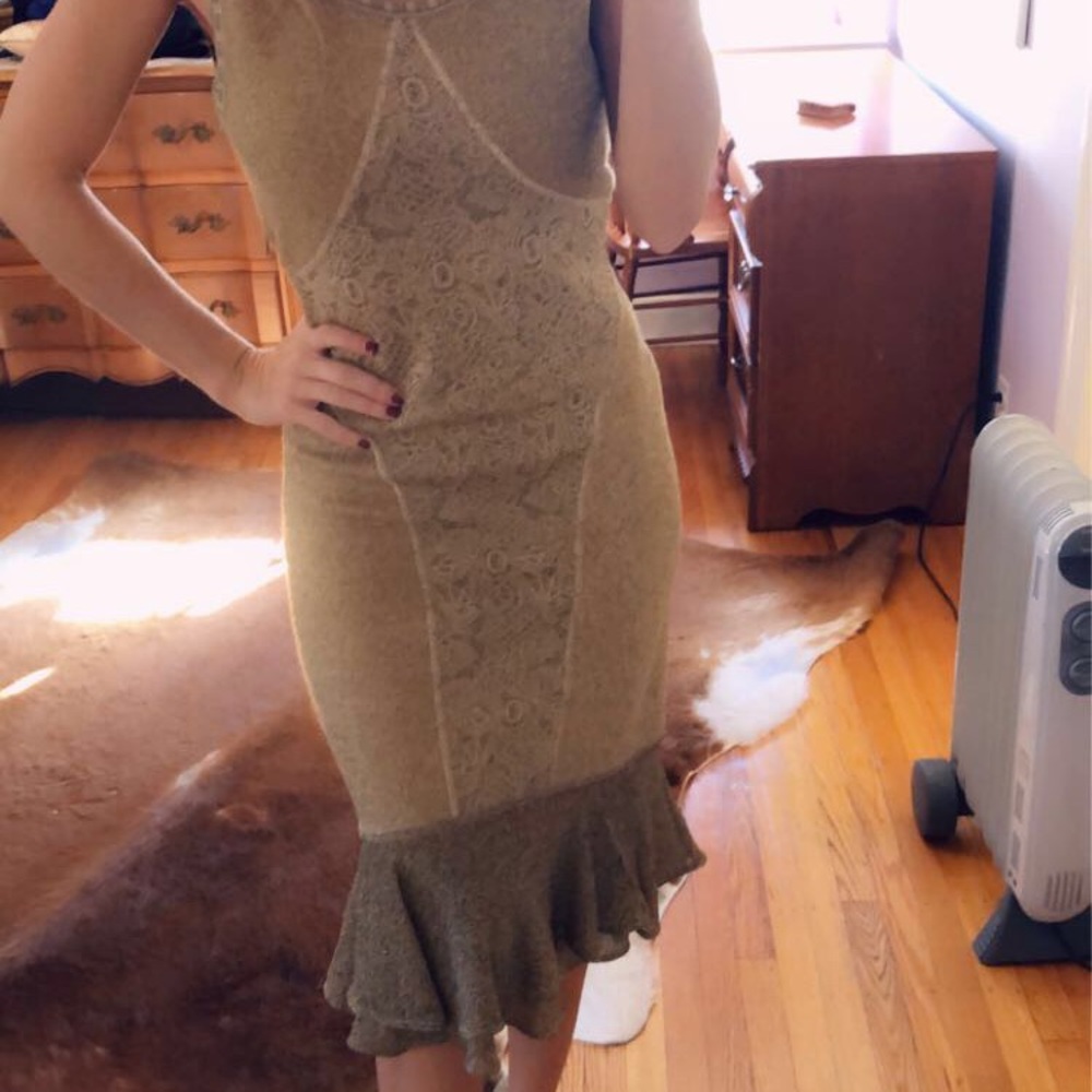 Zac Posen Gold embroidered dress